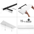 VASAGLE Raft de perete suspendat plutitor, MDF, sistem montare inclus, 40x20x4cm, alb
