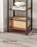 VASAGLE Raft cu 6 etaje, tip biblioteca, cadru metal si polite lemn, 30x40x187cm, industrial, maro rustic si negru