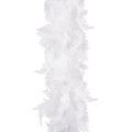 Ghirlanda pentru decor sau bradul de Craciun, model puf si pene, alba, 600cm