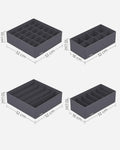 SONGMICS Organizatoare dulap sau sertar, set 8 cutii de depozitare a lenjeriei de corp, pliabile, 64x48x10cm, gri