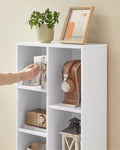 VASAGLE Biblioteca cu 7 compartimente deschise, MDF, 50x24x106cm, alb