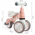 Mini bicicleta fara pedale, triciclu copii cu roti EVA, 50x22x39 cm, roz