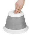 Lighean pliabil, rotund, din plastic si silicon, 25x19cm, 5litri, gri