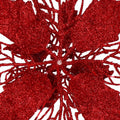 Set 10 ornamente pentru bradul de Craciun, stea Poinsettia, 16cm, visiniu