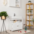 VASAGLE Dulap baie baza lavoar, cu 2 usi, 2 compartimente, alb 60x60x30 cm, alb