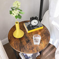 VASAGLE Masa de cafea rotunda cu cadru de otel, stil industrial, 50x57cm, maro rustic si negru