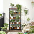 VASAGLE Biblioteca cu rafturi deschise, 8 compartimente, design industrial, 80x33x149cm, maro retro si negru