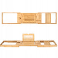 Raft cu tava pentru cada din bambus natural Sersimo 1025, extensibila, 75-111x23cm