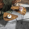 VASAGLE Set de 2 mese de cafea, stil industrial, 60x38x48cm si 52x32x43cm, maro rustic si negru