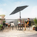 SONGMICS Umbrela de gradina 200 cm, inclinare dubla 30°, poliester UPF 50+, cadru metalic, gri