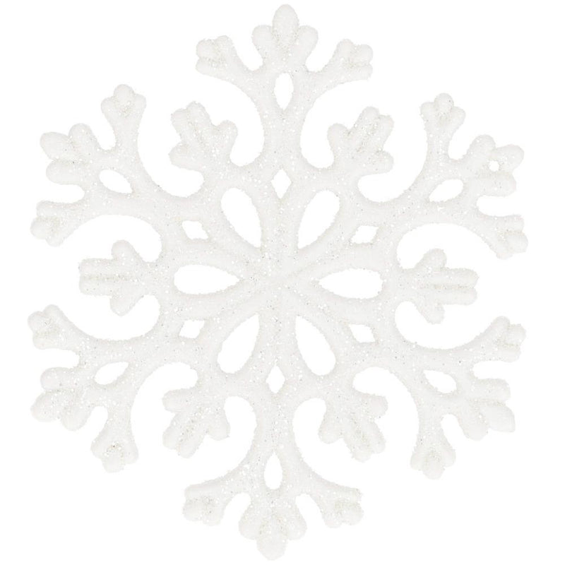 Decoratiune brad fulg de zapada, set 8 bucati, 8cm, alb