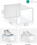 SONGMICS Cutii de pantofi, set de 18 organizatoare stivuibile, structura rezistenta ABS, 35x25x19cm, transparent