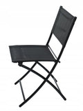 Set mobilier gradina sau balcon, masa semirotund sticla cu 2 scaune pliabile, gri