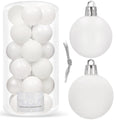 Set globuri de Craciun, 20 bucati, 3 modele, 4cm, alb