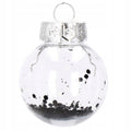 Set globuri de Craciun Inedit, 24 bucati, 5cm, transparente cu interior negru