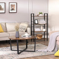 VASAGLE Biblioteca cu 4 etaje din lemn, cadru otel, stil industrial, 66x30x120cm, maro rustic