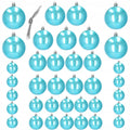 Set globuri de Craciun, 37 bucati, 3-8cm, albastru perla