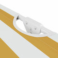 Sezlong pliant Sersimo, 186 x 56 cm, pentru plaja sau gradina, alb galben, capacitate 110kg