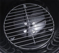Gratar rotund, din otel, cu suport cromat, tava din inox, 43x37cm, negru