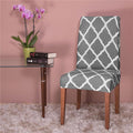 Set 4 huse universale pentru scaun, marime universala, poliester si spandex, 45 x 60 cm, gri alb