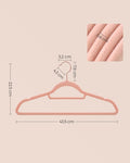 SONGMICS Set de 30 de umerase pentru haine, anti-alunecare cu catifea, bara de cravata si carlig pivotant, 43,5 cm, roz