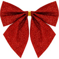 Set 3 ornamente pentru bradul de Craciun, fundita, 11cm, rosu