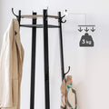 VASAGLE Cuier de haine cu 3 rafturi, suport cu carlige, din otel, 43x43x180 cm, stil industrial, gri si negru