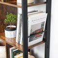 VASAGLE Biblioteca cu 4 rafturi si dulap inferior cu 2 usi, stil industrial, 74x30x155cm, maro rustic