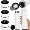 Cana termos Smart, inox, display LED, afisare temperatura, 500ml, 23cm, alb