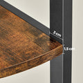 VASAGLE Biblioteca de colt cu 5 etaje, cadru metalic, 150x30x30cm, stil industrial maro rustic si negru