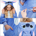 Pijama tip salopeta pentru adulti, model Stitch, marime S