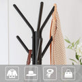 VASAGLE Cuier metalic, cu 2 rafturi MDF, inaltime 179cm, stil industrial, maro rustic si negru
