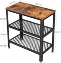 VASAGLE Masa de cafea laterala, cu 3 nivele, cadru din otel, 60x30x60cm, maro rustic