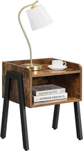 VASAGLE Noptiera cu compartiment de depozitare frontal deschis, MDF, 42x35x52cm, maro rustic