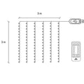 Ghirlanda luminoasa tip perdea 300 LED-uri, 3x3m, pentru interior, alimentare USB, alb cald (galben)