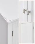 VASAGLE Dulap de baie, din MDF, cu 2 compartimente si 4 usi, rafturi reglabile, 30x60x110cm, alb