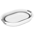 Cos de rufe pliabil tip lighean, cu manere, din plastic si silicon, 54x38x23cm, 24litri, gri