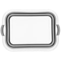 Cos de rufe pliabil tip lighean, cu manere, din plastic si silicon, 53x38x24cm, 24litri, gri