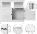 VASAGLE Dulap baie baza lavoar, cu 2 usi, 2 compartimente, alb 60x60x30 cm, alb