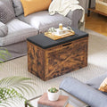 VASAGLE Banca pentru pantofi cu perna, tip cufar de depozitare, stil hambar, 76x40x48cm, maro rustic