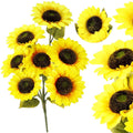 Buchet de flori artificiale din poliester, 2 fire de floarea soarelui, 57cm