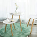 VASAGLE Masa de cafea, set de 2 bucati, picioare din lemn si blat MDF, design minimalist scandinav, 45x50cm si 35x35cm, alb