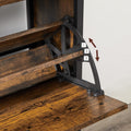 VASAGLE Dulap pantofi din MDF cu 4 usi basculante, pentru 12-20 perechi, 98x30x95cm, maro rustic si negru