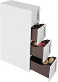 SONGMICS Dulap de depozitare pe roti, pentru bucatarie sau baie, din plastic, cu 4 nivele, 45x17x84cm, alb
