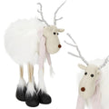 Figurina Craciun, Ren alb cu fular, inaltime 48cm