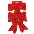 Set 2 ornamente pentru bradul de Craciun, fundita, 18cm, rosu