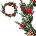 Ghirlanda artificiala decorativa de Craciun, aspect inzapezit, 150 cm, ace 3D, verde