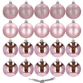 Set globuri de Craciun, 20 bucati, 3 modele, 4cm, roz