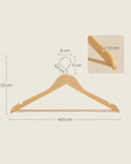 SONGMICS Set de 20 umerase din lemn, cu bara anti-alunecare pentru pantaloni, carlig pivotant la 360°, 45cm, natur