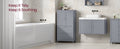 VASAGLE Dulap de baie, din MDF, cu 2 sertare si 2 usi, raft reglabil, 30x60x110cm, gri